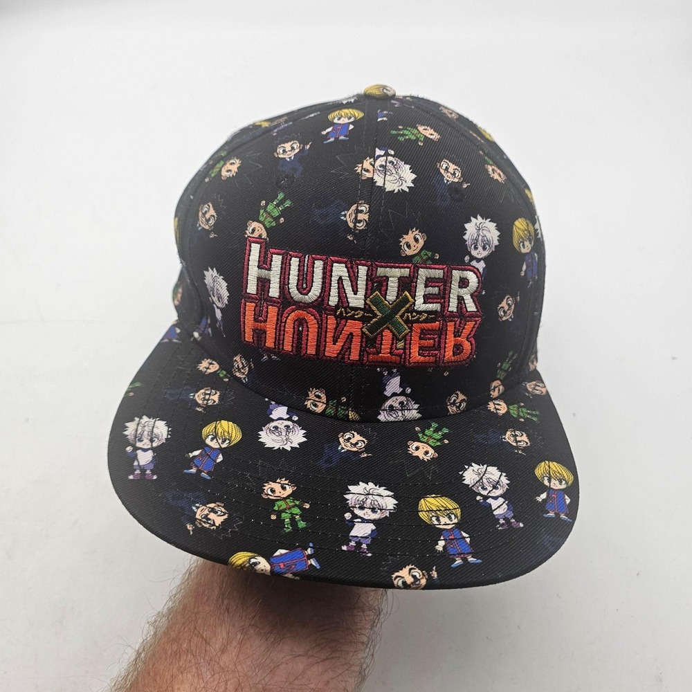 Hunter X Hunter Hat Cap Snap Back Mens One Size Black Anime Cartoon Chibi
